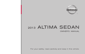 2013 Nissan Altima Owner Manual